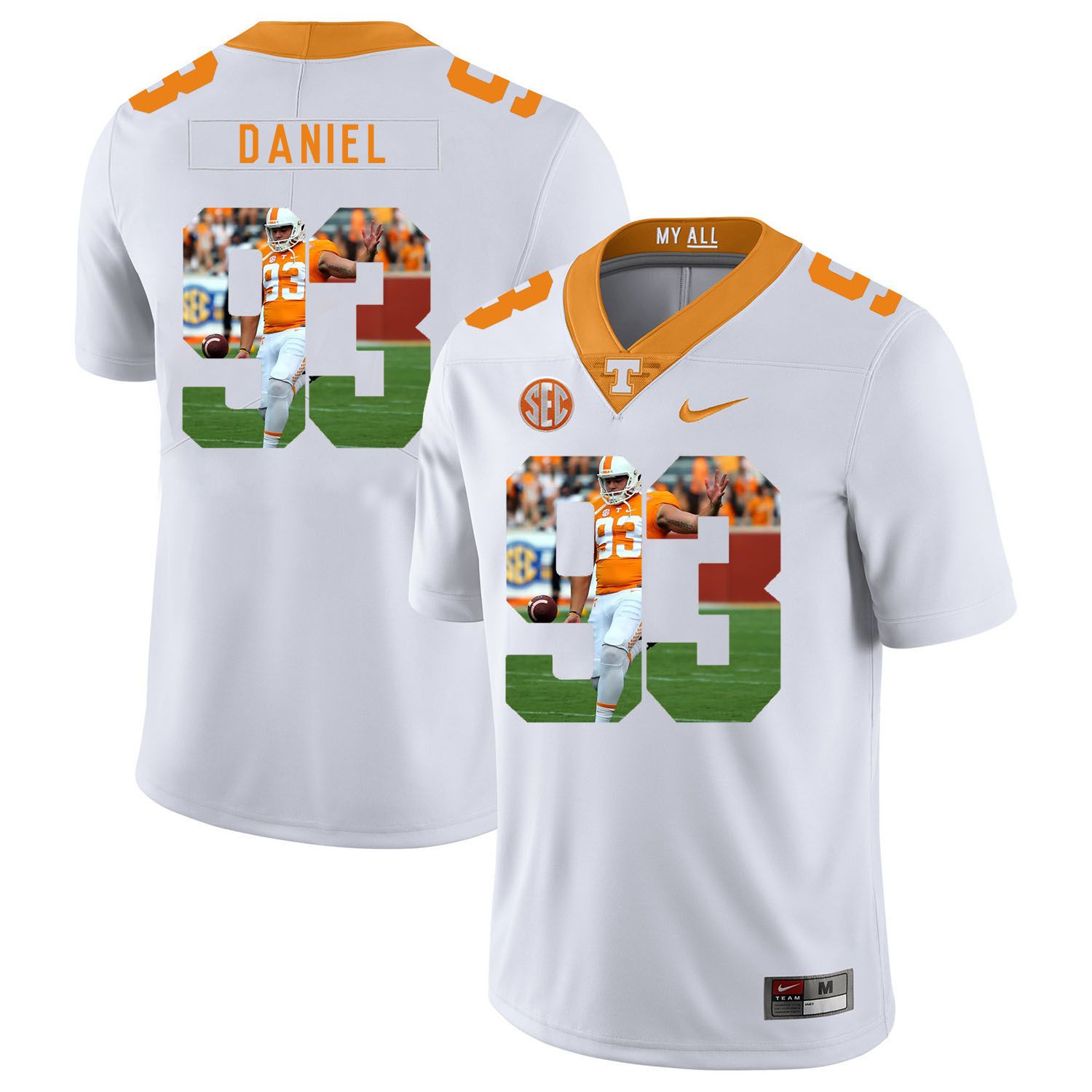 Men Tennessee Volunteers 93 Daniel White Fashion Edition Customized NCAA Jerseys